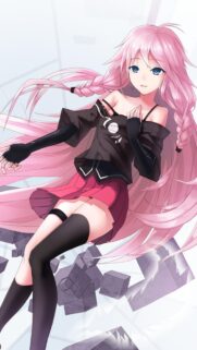 Stunning Pink Haired Anime Girl Aesthetic Phone Wallpaper in High Resolution