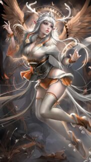 Ethereal Deer Goddess Fantasy Anime Character Wallpaper for Mobile