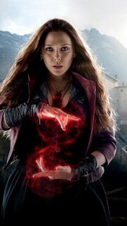 Scarlet Witch Elizabeth Olsen Magic Red Energy Mobile Wallpaper