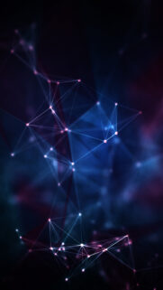Abstract Neon Plexus Network Mobile Wallpaper in Deep Blue and Purple