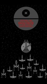 Minimalist Star Wars Death Star and Rebel Fleet Mobile Wallpaper