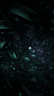 Deep Space Abstract Fractal Dark Green Aesthetic Wallpaper for Mobile