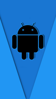 Minimalist Android Logo Blue Geometric Background Wallpaper