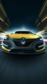 High Speed Renault Sport Yellow Racing Concept Car Wallpaper for Mobile