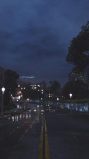 Moody Rainy Night City Street Aesthetic Mobile Wallpaper