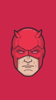 Minimalist Daredevil Marvel Superhero Portrait Mobile Wallpaper