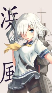 Anime Girl Hamakaze Kantai Collection Mobile Wallpaper