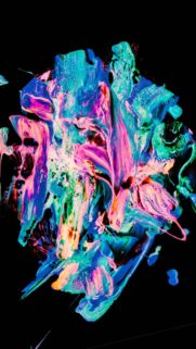 Vibrant Neon Liquid Paint Abstract Wallpaper for Mobile Screens