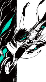 Stunning Anime Warrior with Teal Accents Sketch Style Mobile Wallpaper