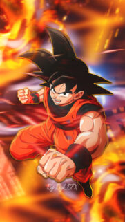 Dynamic Goku Dragon Ball Z Action Fighter High Definition Mobile Wallpaper