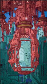 Futuristic Sci-Fi Laboratory Claw Mechanism Wallpaper for Mobile