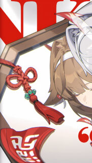 Anime Girl with Red Traditional Knot Accessory High Quality Mobile Wallpaper