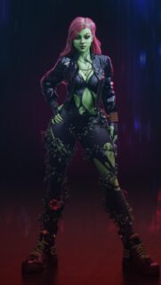 Stunning Poison Ivy Urban Cyberpunk Style 4K Mobile Wallpaper