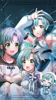 Anime Girl Group Teal Aesthetic Wallpaper High Quality Mobile Background