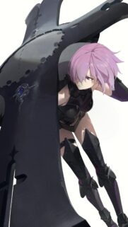 Mash Kyrielight Fate Grand Order Anime Girl with Shield Mobile Wallpaper