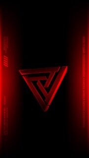 Minimalist Red Gaming Triangle Logo Wallpaper for Mobile
