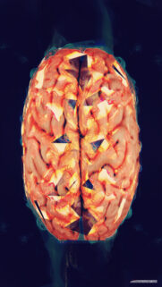 Abstract Glowing Human Brain Digital Art Wallpaper for Mobile