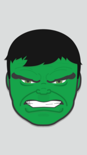 Minimalist Angry Hulk Face Vector Art Mobile Wallpaper