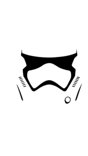 Minimalist Stormtrooper Helmet Vector Art Mobile Wallpaper