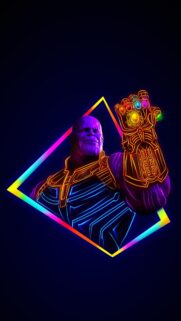 Neon Thanos Infinity Gauntlet Mobile Wallpaper High Resolution