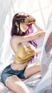 Anime Girl Drinking Refreshing Soda Wallpaper in Sunlight Aesthetic