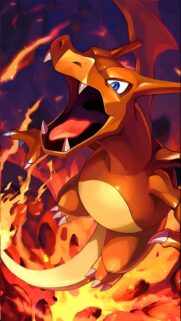 Fiery Charizard Roaring Anime Mobile Wallpaper High Quality