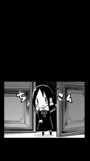 Cute Chibi Kaguya Shinomiya Peeking Manga Wallpaper for Mobile