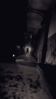 Detective in Dark Haunted Hallway Noir Mobile Wallpaper