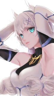Beautiful Anime Girl with White Hair and Radiant Cyan Eyes Mobile Wallpaper