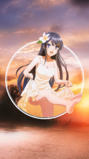 Mai Sakurajima Anime Girl Summer Sunset High Definition Mobile Wallpaper
