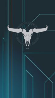 Minimalist Bull Skull Cyberpunk Geometric Phone Wallpaper HD