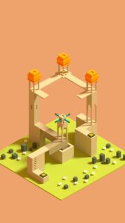 Minimalist Isometric Monument Valley Style 3D Digital Art Mobile Wallpaper