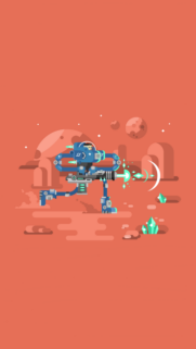 Futuristic Mecha Warrior on Mars Mobile Wallpaper Aesthetic Illustration