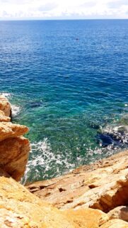 Stunning Turquoise Mediterranean Sea Cliff View Mobile Wallpaper