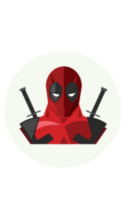 Minimalist Deadpool Vector Art Illustration Mobile Wallpaper
