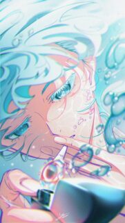 Aesthetic Anime Boy Underwater Smoking Wallpaper High Definition