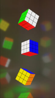 Floating Rubiks Cubes Abstract 3D Digital Art Wallpaper for Mobile