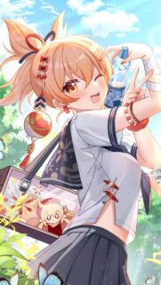 Yoimiya Genshin Impact Summer Festival Anime Girl Mobile Wallpaper