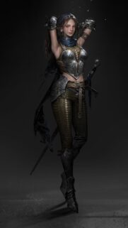 Beautiful Female Warrior in Fantasy Armor Digital Art Mobile Wallpaper