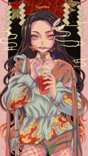 Nezuko Kamado Demon Slayer Aesthetic Anime Wallpaper for Mobile