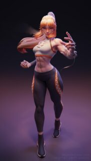Athletic Orange Haired Anime Fighter 3D Character Wallpaper
