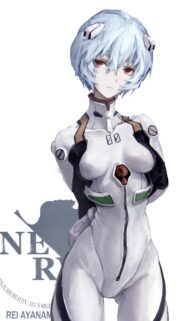 Stunning Rei Ayanami Evangelion Portrait Wallpaper for Mobile