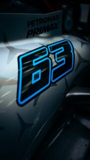 George Russell 63 Mercedes F1 Car Close Up Aesthetic Wallpaper