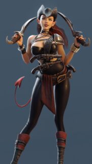 Fiery Pirate Succubus Warrior High Resolution Mobile Wallpaper