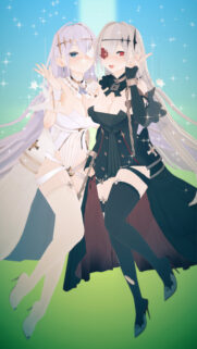 Anime Duo Light and Dark Aesthetic Wallpaper for Mobile