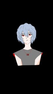 Minimalist Rei Ayanami Anime Portrait High Quality Mobile Wallpaper