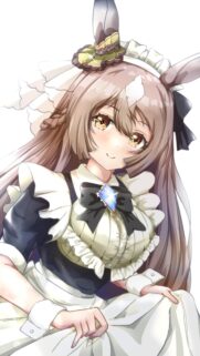 Cute Anime Bunny Girl in Maid Outfit High Quality Mobile Wallpaper