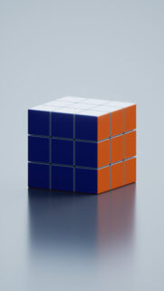Minimalist Rubiks Cube 3D Art Mobile Wallpaper
