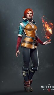 Triss Merigold The Witcher 3 Magic Fire Wallpaper for Mobile