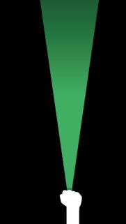 Minimalist Green Light Beam Holding Hand Wallpaper for Smartphone